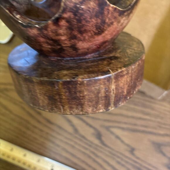 Cool Carving Family with 3 Heads / Community Earth Wind Fire Teardrops Tribal ? - Picture 7 of 11